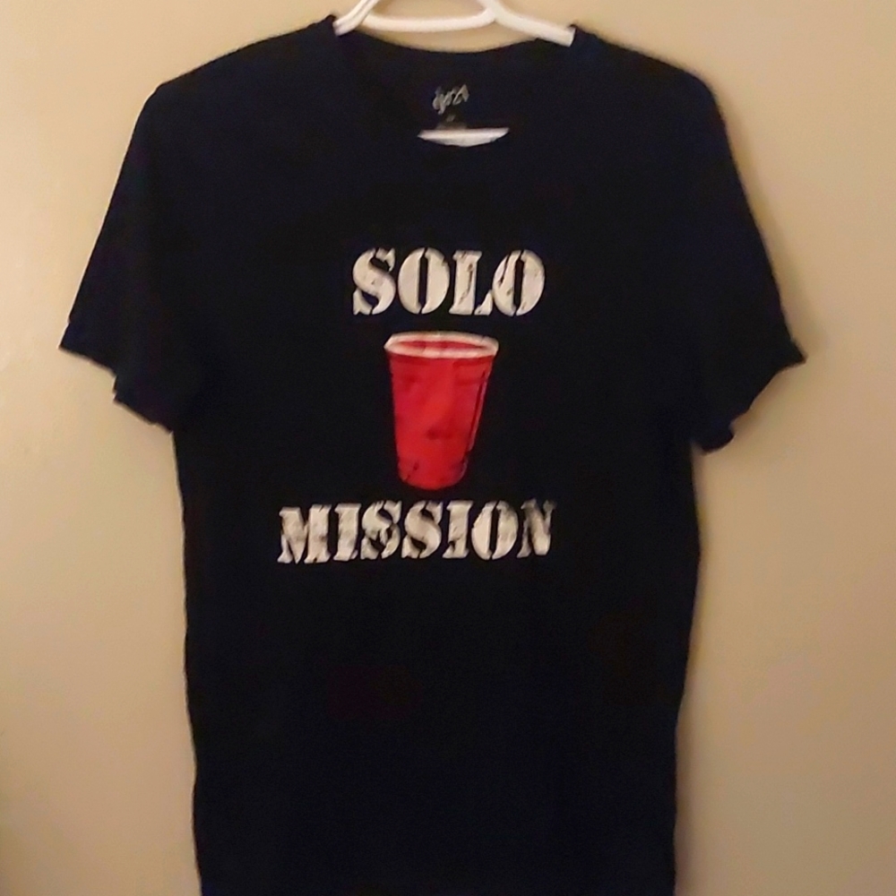 Men's "Solo Mission" T Shirt Black Size S - Picture 1 of 4
